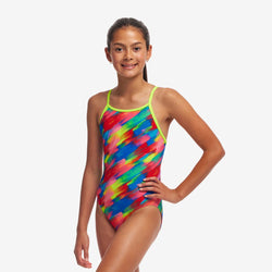 Funkita Girl's Diamond Back One Piece 14 Stroked