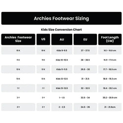 Archies Arch Support Thongs - KIDS Black