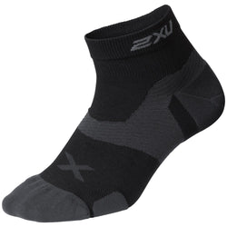2XU Vectr Cushion 1/4 Crew Socks Black Titanium