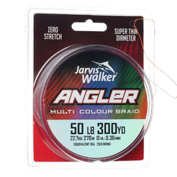 Jarvis Walker 30lb Angler Multi Coloured Braid 270metres 50LB
