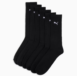 Puma Crew Socks 3 Pack Unisex Black US 10-12
