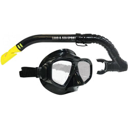 Land & Sea Sports Clearwater Black Silicone Mask and Snorkel Set Black