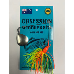 Obsession Spinnerbaits Single Spins 1/2oz Orange Green