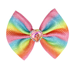 Barbie Rainbow Fantasy Jumbo Hair Bow with Pearl Heart Pendant