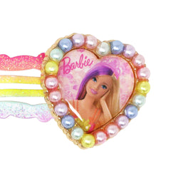 Barbie Rainbow Fantasy Glitter Snap Clips with Pearl Heart Pendant