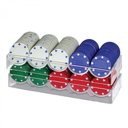 Poker Chips in Tin with Cards