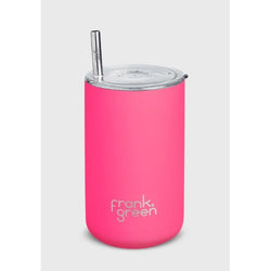 Frank Green Iced Coffee Cup with Straw 15oz/425ml Neon Pink