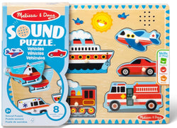 Melissa & Doug Wooden Sound Puzzle Vehicles