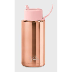 Frank Green 34oz Rose Gold Ceramic Reusable Bottle with Flip Straw Lid