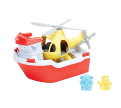 Green Toys Rescue Boat & Helicopter