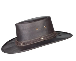 Barmah Squashy Crackle Kangaroo Leather hat