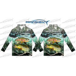 Profishent Long sleeve Fishing Shirt Sublimated Trout- Kids