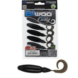 Biwaa Curly Tails 2.5inch Pack of 8 Soft Plastic Black