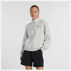 New Balance Women's Reimagined Fleece Half Zip Ash Heather