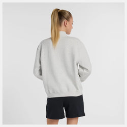 New Balance Women's Reimagined Fleece Half Zip Ash Heather