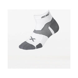 2XU Vectr Cushion 1/4 Crew Socks LARGE White Grey