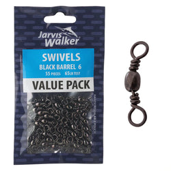 Jarvis Walker Black Barrel Swivels Value Pack