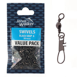 Jarvis Walker Black Snap Swivels Value Pack 6