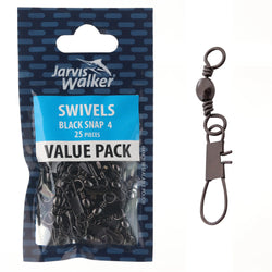 Jarvis Walker Black Snap Swivels Value Pack 4