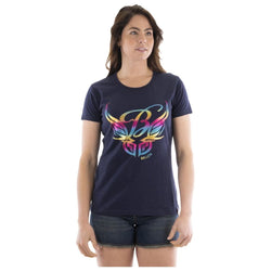 Bullzye Wings Short Sleeve Tee Navy Women