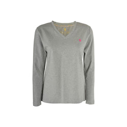 Thomas Cook Classic V Neck Long Sleeve Tee 18 GREY MARLE