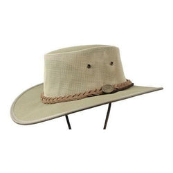Barmah Canvas Drover Foldaway Hat Khaki