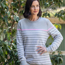 Thomas Cook Women's Stripe Crew Neck Long Sleeve Top